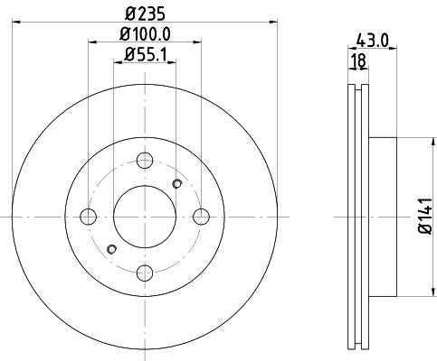 Toyota Yaris Brake Disc, Hella OEM, OEM 435120D010 - View 2