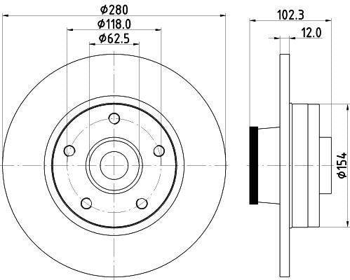 Hella Brake Disc for Nissan, Vauxhall & more, OEM quality, OEM 4020600QAC - View 3