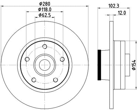 Hella Brake Disc for Nissan, Vauxhall & more, OEM quality, OEM 4020600QAC - View 3