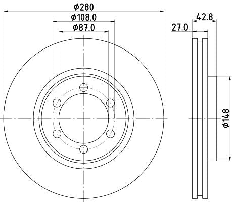 Hyundai Terracan Brake Disc, Hella OEM, OEM 51712H1000 - View 4
