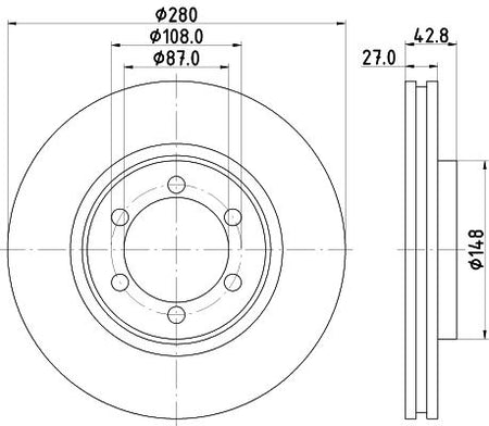 Hyundai Terracan Brake Disc, Hella OEM, OEM 51712H1000 - View 4