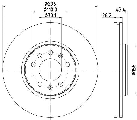 Hella Brake Disc for Saturn, Pontiac & more, OEM quality, OEM 15147573 - View 2