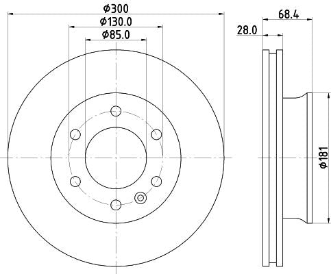 Hella Brake Disc for Mercedes-Benz & Volkswagen, OEM quality, OEM 2E0615301 - View 3