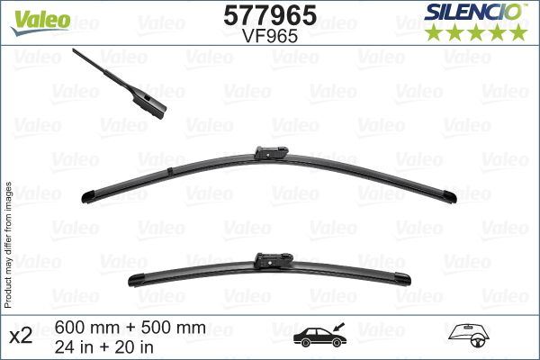 Volvo XC40 Front Wiper Blade Set, Valeo OEM, OEM 31662391, MPN 577965