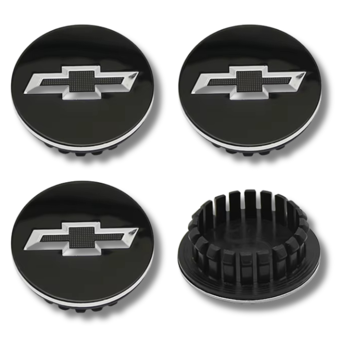 Chevrolet 59mm Black plastic Centre Caps Set, set of 4, OEM 96452311