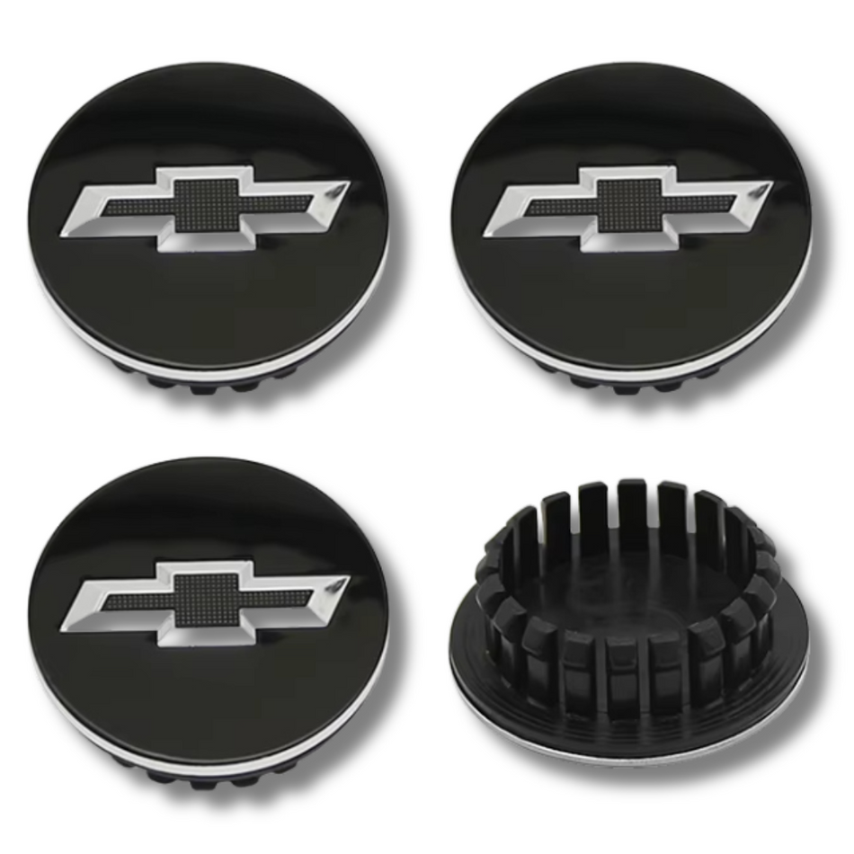 Chevrolet 59mm Black plastic Centre Caps Set, set of 4, OEM 96452311