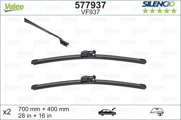 Valeo Front Wiper Blade Set for Toyota, OEM quality, OEM 8521247191, MPN 577937