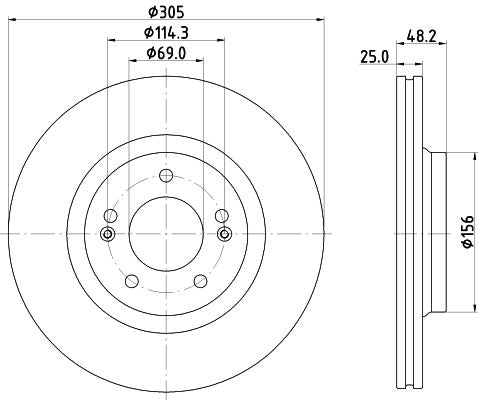 Hella Brake Disc for Hyundai, OEM quality, OEM 51712L1000 - View 3