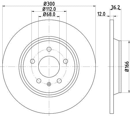 Hella Brake Disc for AUDI, OEM quality, OEM 08A75910, MPN 8DD 355 113-931