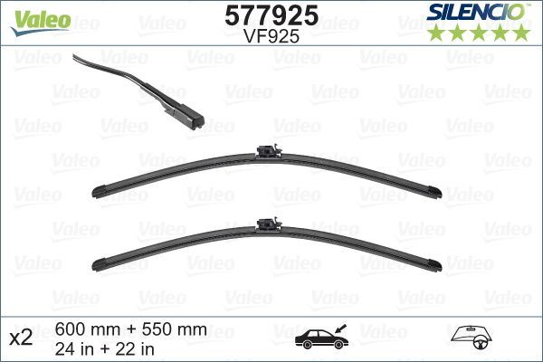 Valeo Front Wiper Blade Set for Mercedes-Benz, OEM quality, OEM 2138205801, MPN 577925