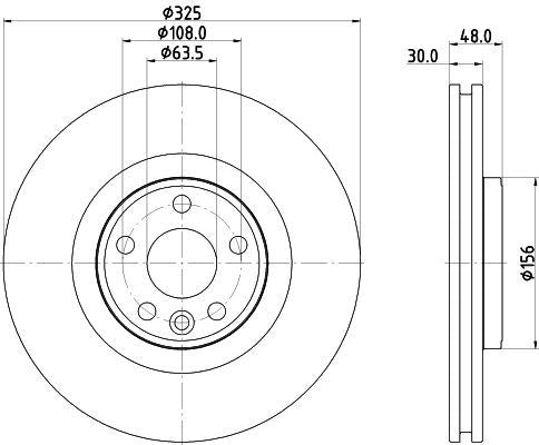 Land Rover Range Rover Velar Brake Disc, Hella OEM, OEM LR125902, MPN 8DD 355 135-261