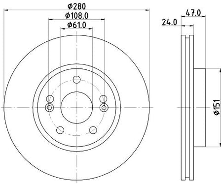 Renault Laguna II Brake Disc, Hella OEM, OEM 7701206613 - View 2