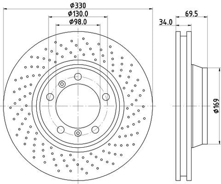 Hella Brake Disc for Porsche, OEM quality, OEM 992615302 - View 4
