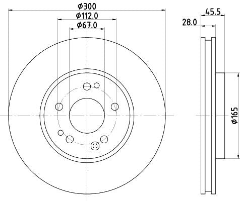 Mercedes-Benz E-Class Brake Disc, Hella OEM, OEM 1244212612 - View 4