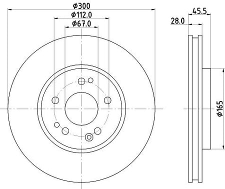 Mercedes-Benz E-Class Brake Disc, Hella OEM, OEM 1244212612 - View 4
