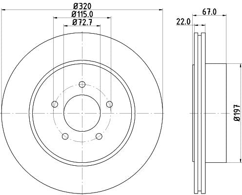 Hella Brake Disc for Dodge & Chrysler, OEM quality, OEM 04779209AA - View 3