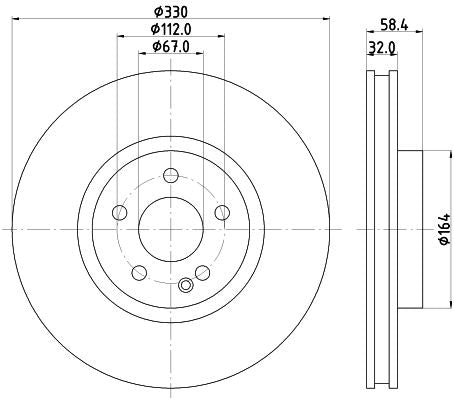 Hella Brake Disc for Mercedes-Benz, OEM quality, OEM 09C06411 - View 3