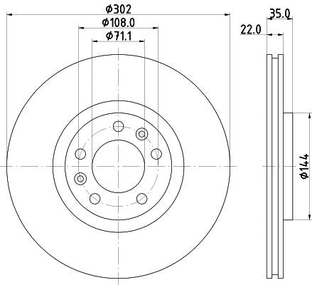 Citroen C6 Brake Disc, Hella OEM, OEM 1618864180 - View 3