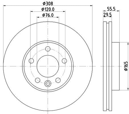 Hella Brake Disc for Volkswagen, OEM quality, OEM 7E0615301D - View 3