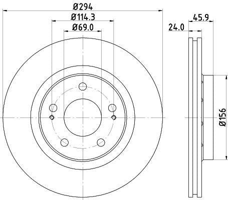 Hella Brake Disc for Mitsubishi, OEM quality, OEM 1606375780 - View 4