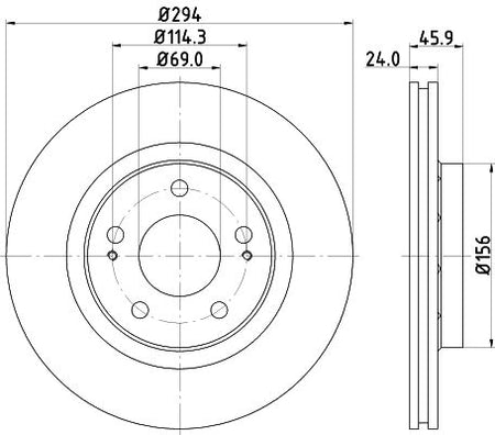 Hella Brake Disc for Mitsubishi, OEM quality, OEM 1606375780 - View 4