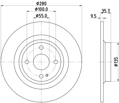 Mazda MX-5 IV Brake Disc, Hella OEM, OEM 6000612254 - View 4
