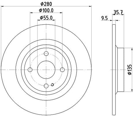 Mazda MX-5 IV Brake Disc, Hella OEM, OEM 6000612254 - View 4