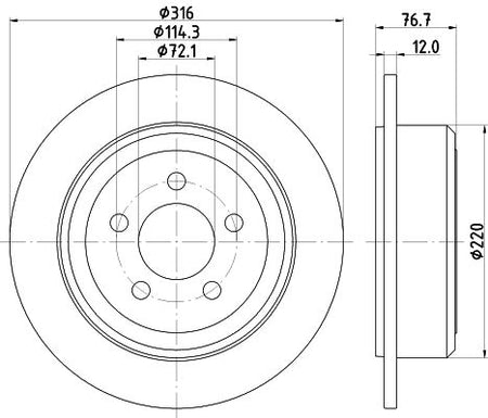 Dodge Nitro 4.0 Brake Disc, Hella OEM, OEM 2AMV9250AA - View 2