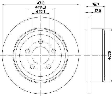 Dodge Nitro 4.0 Brake Disc, Hella OEM, OEM 2AMV9250AA - View 2