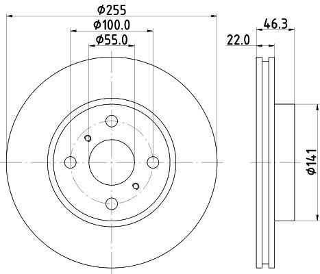 Hella Brake Disc for Toyota, Perodua & more, OEM quality, OEM 435120D090, MPN 8DD 355 113-581