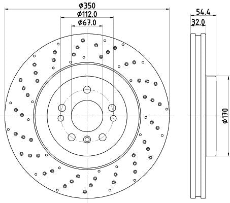 Hella Brake Disc for Mercedes-Benz, OEM quality, OEM 1664211012 - View 3