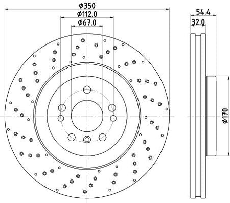 Hella Brake Disc for Mercedes-Benz, OEM quality, OEM 1664211012 - View 3