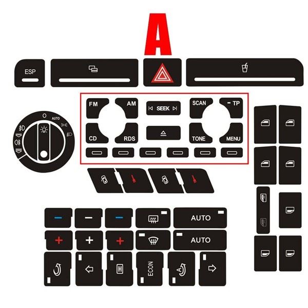 Button Repair Sticker Overlay - for Audi | Eurowagens