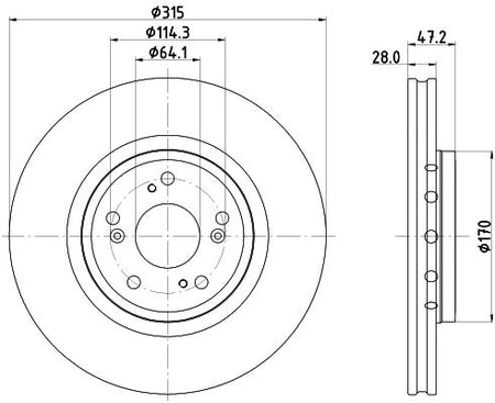 Honda Cr-V IV Brake Disc, Hella OEM, OEM 42251T1GG00 - View 4
