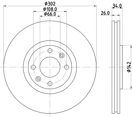 Hella Brake Disc for Citroen & Peugeot, OEM quality, OEM 1606308280 - View 3