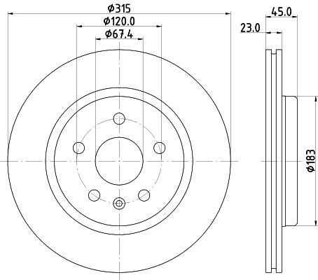 Hella Brake Disc for OPEL, OEM quality, OEM 13509676, MPN 8DD 355 132-751