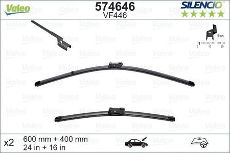 Valeo Front Wiper Blade Set for Citroen, Fiat & more, OEM quality, OEM 1613160280 - View 6