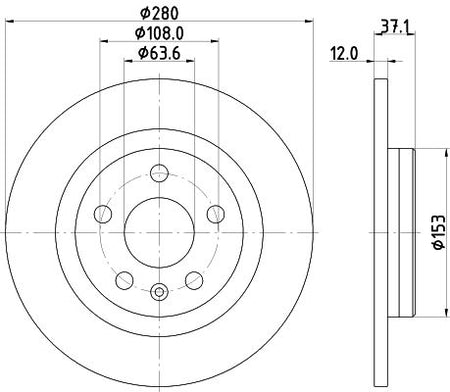 Lynk & Co 01 2.0 Brake Disc, Hella OEM, OEM 31471476 - View 2