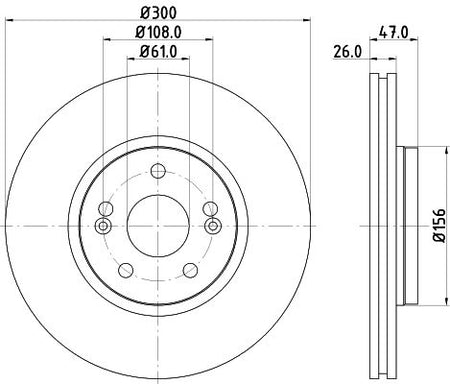 Renault Laguna II Brake Disc, Hella OEM, OEM 7701206614 - View 4