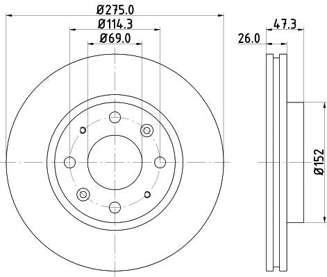 KIA Cerato Brake Disc, Hella OEM, OEM 517120S100 - View 2