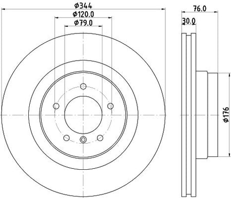 Land Rover Range Rover III Brake Disc, Hella OEM, OEM SDB500181 - View 3