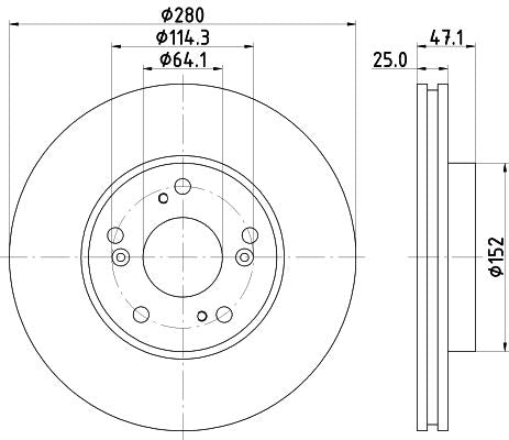 Hella Brake Disc for Honda, OEM quality, OEM 45251TEAT00 - View 2