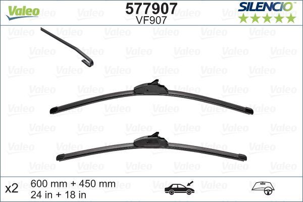 Ssangyong Korando Front Wiper Blade Set, Valeo OEM, OEM BBM567330, MPN 577907
