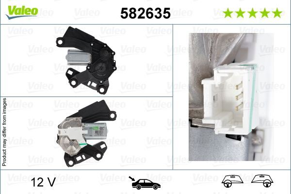Valeo Rear Wiper Motor for Citroen & Peugeot, OEM quality, OEM 6405GC, MPN 582635