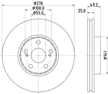 Toyota Avensis Liftback Brake Disc, Hella OEM, OEM 4351205060 - View 3