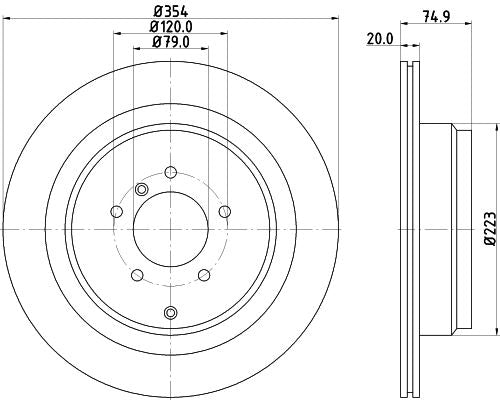 Land Rover Range Rover III Brake Disc, Hella OEM, OEM LR017804, MPN 8DD 355 115-291
