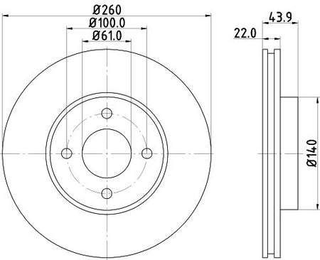 Nissan Micra IV Brake Disc, Hella OEM, OEM 402061HA0A - View 2