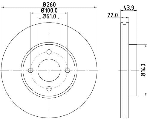 Nissan Micra IV Brake Disc, Hella OEM, OEM 402061HA0A - View 2