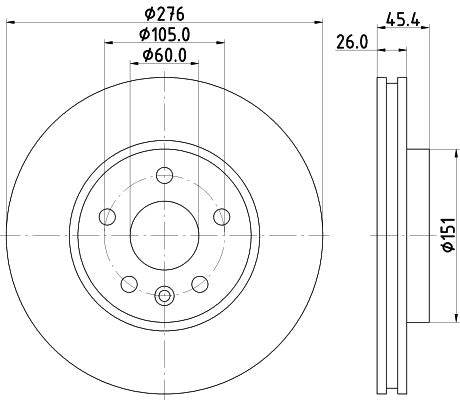 Hella Brake Disc for Chevrolet, Holden & more, OEM quality, OEM 13515905, MPN 8DD 355 122-841