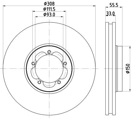 Hella Brake Disc for FORD & Ford Australia, OEM quality, OEM 1763884 - View 2